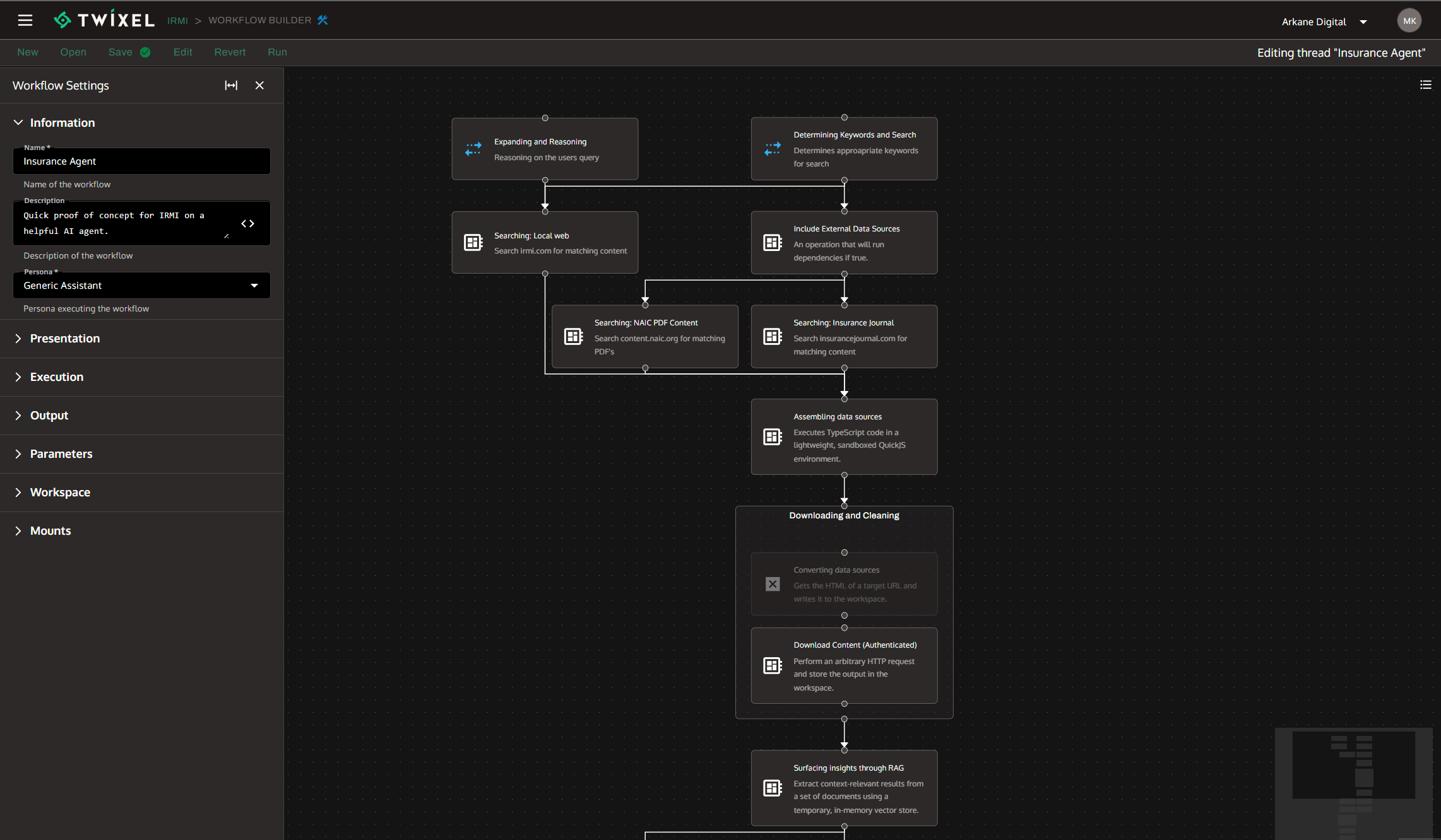 Twixel workflow example