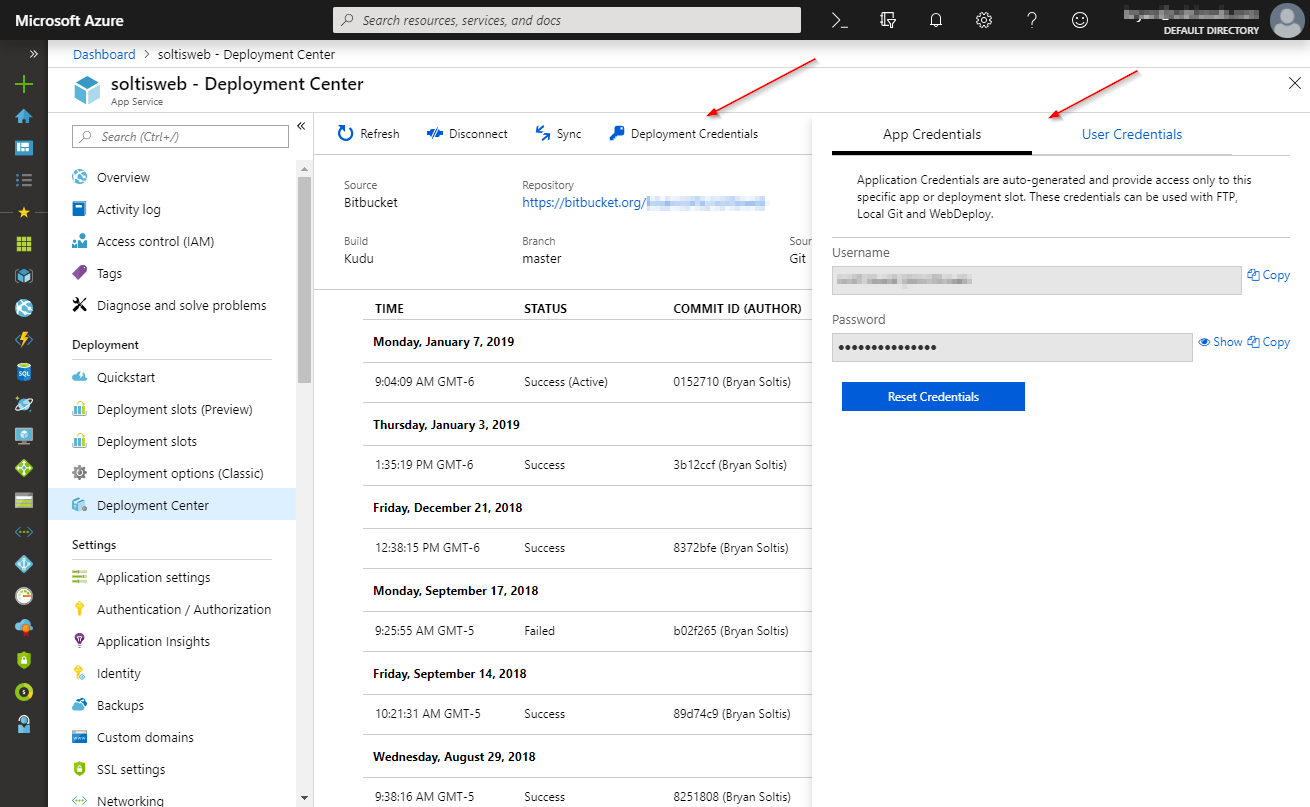 Checking out the Azure Deployment Center for Azure App Services - Soltisweb