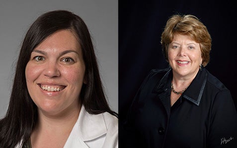 Jessica Galandak, M.D., M.P.H. (left); and Beth Weber, M.P.H., R.T.(R)(ARRT), RDMS, CRA, FASRT (right).