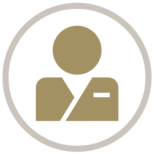 Gold circle icon showing a Registered Radiologist Assistant graphic