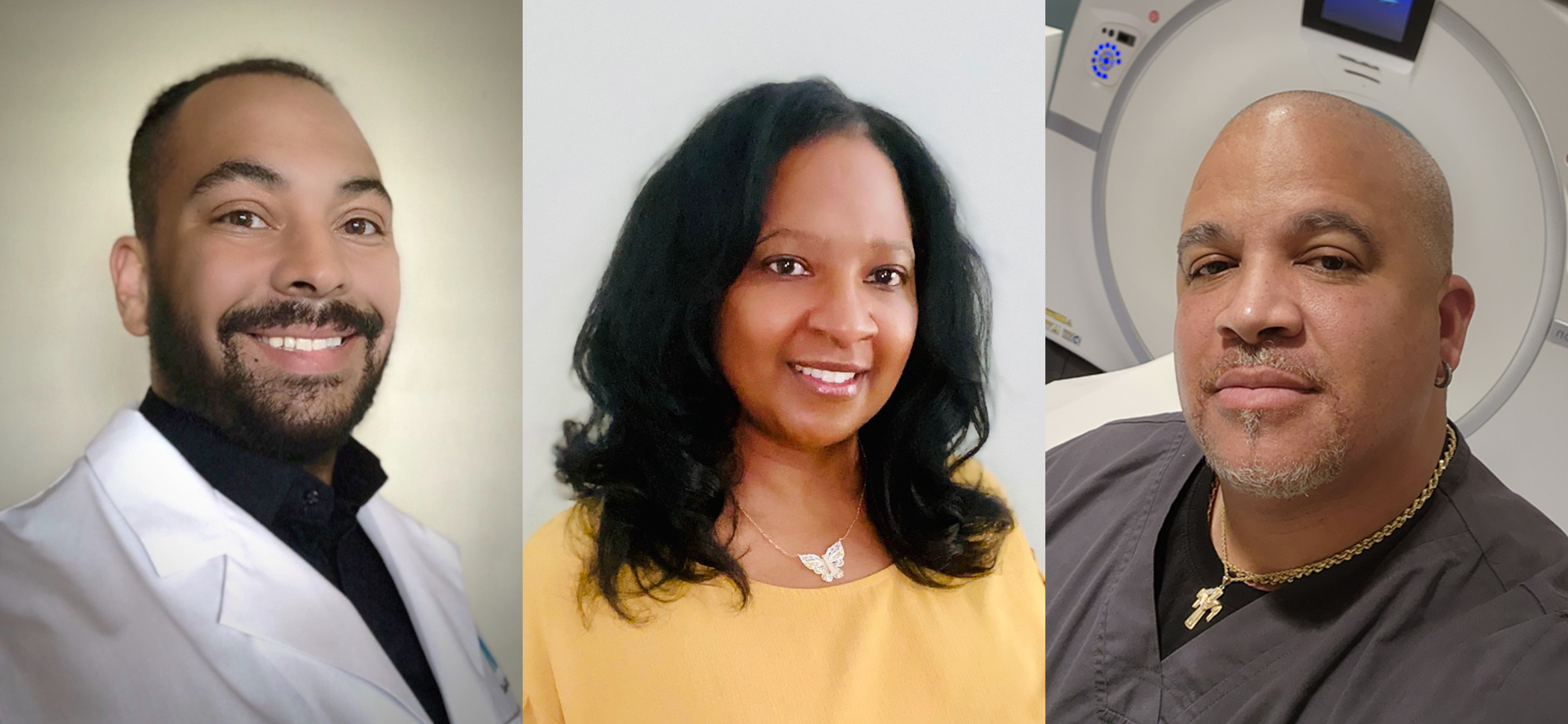 Three images side-by-side-by-side showing the three R.T. winners of I Am The Gold Standard 2022