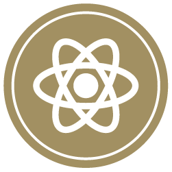 Gold circle with a Nuclear Medicine Technology icon in the middle.