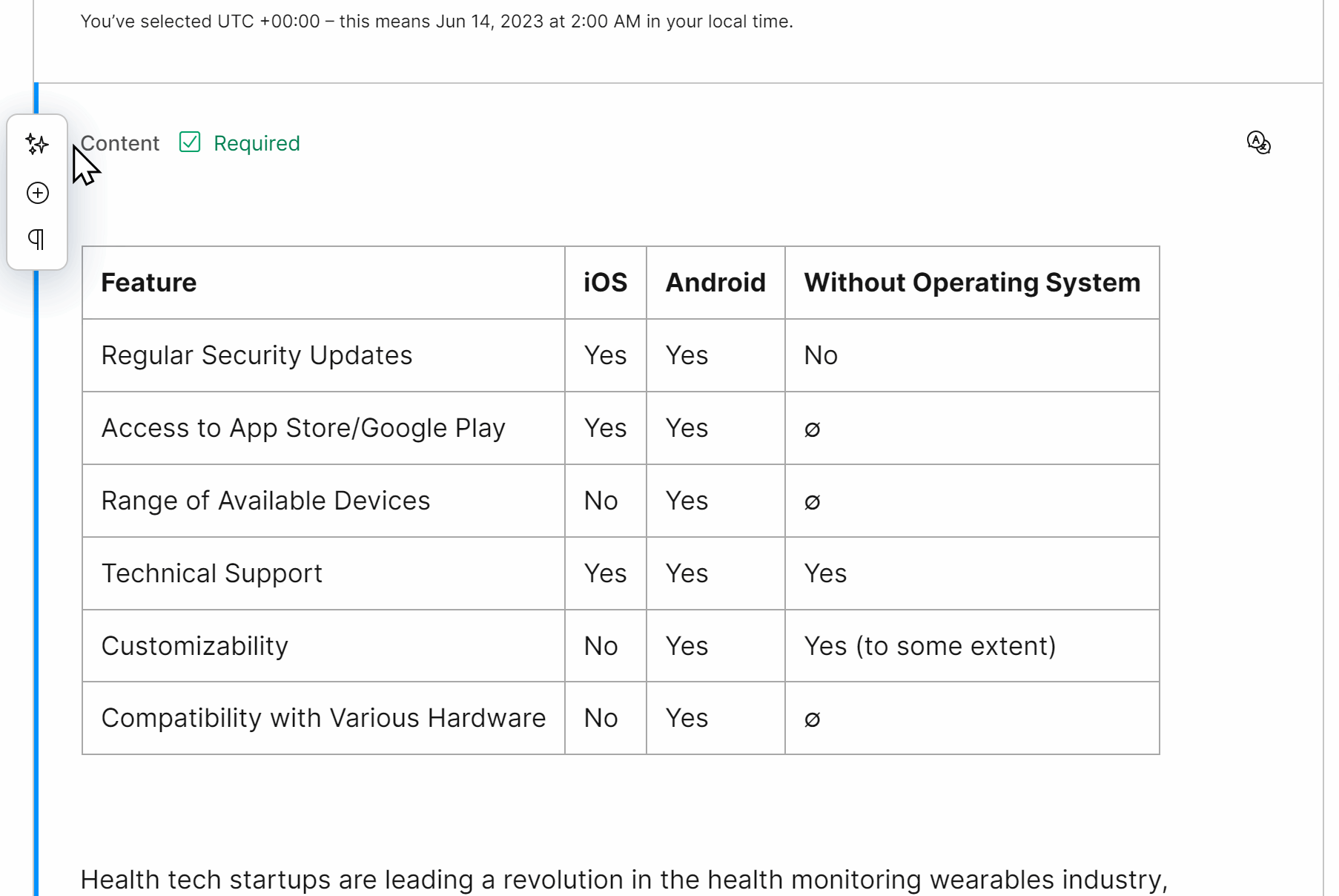 Sort an existing table based on user's instructions.