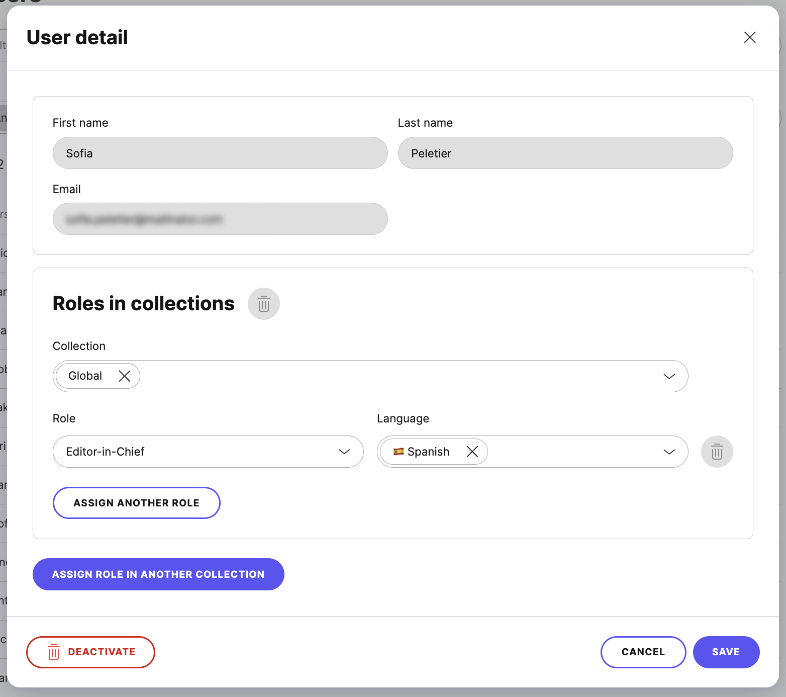 Assigning role-based permissions to an existing user