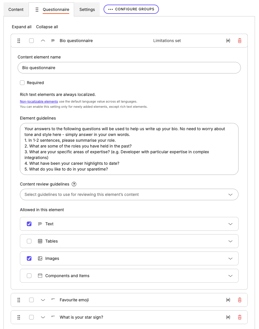Extensive guidelines to guide authors when writing about themselves.