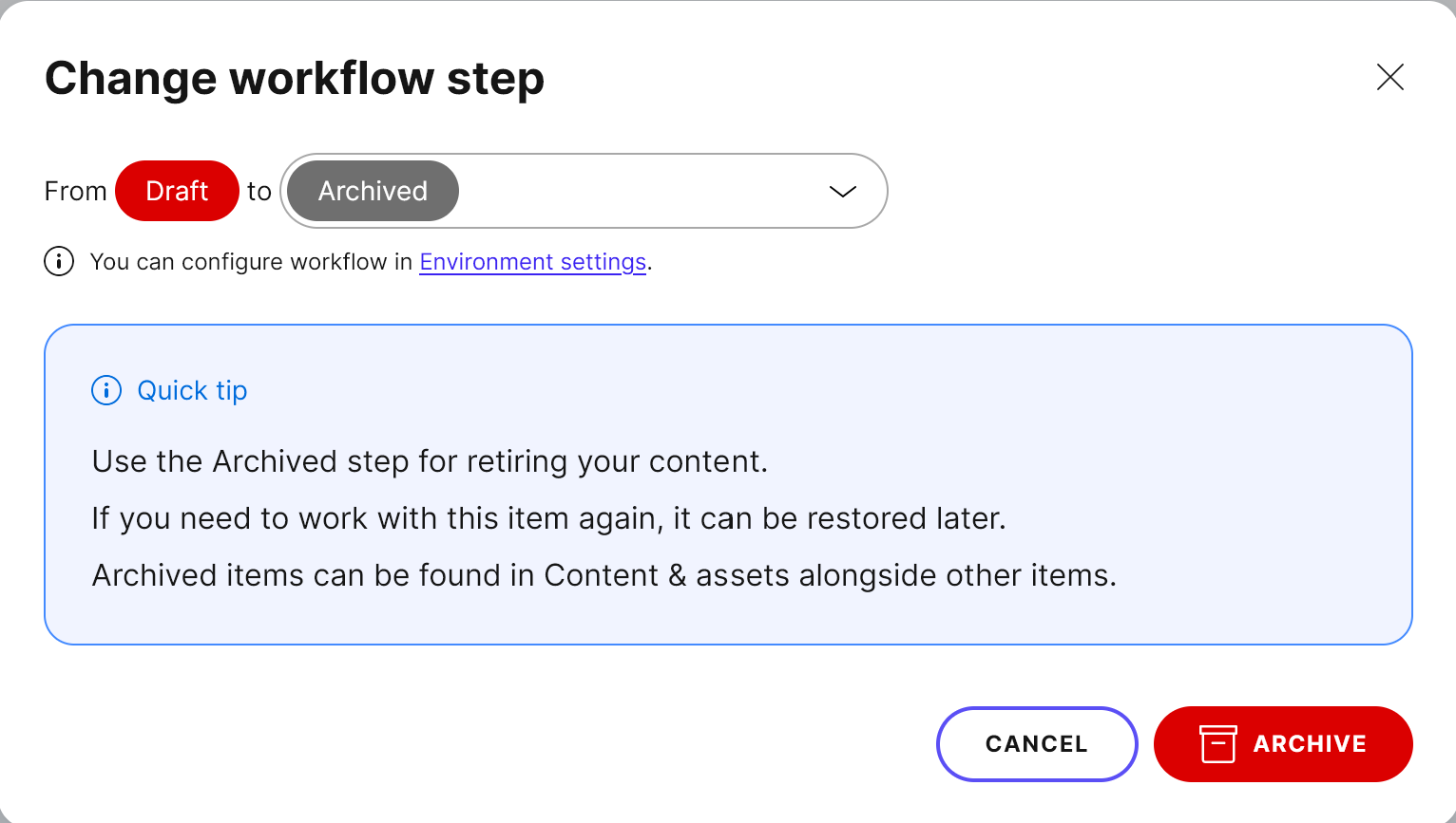 How to archive content that's not been published yet