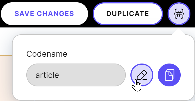 Changing content type codename