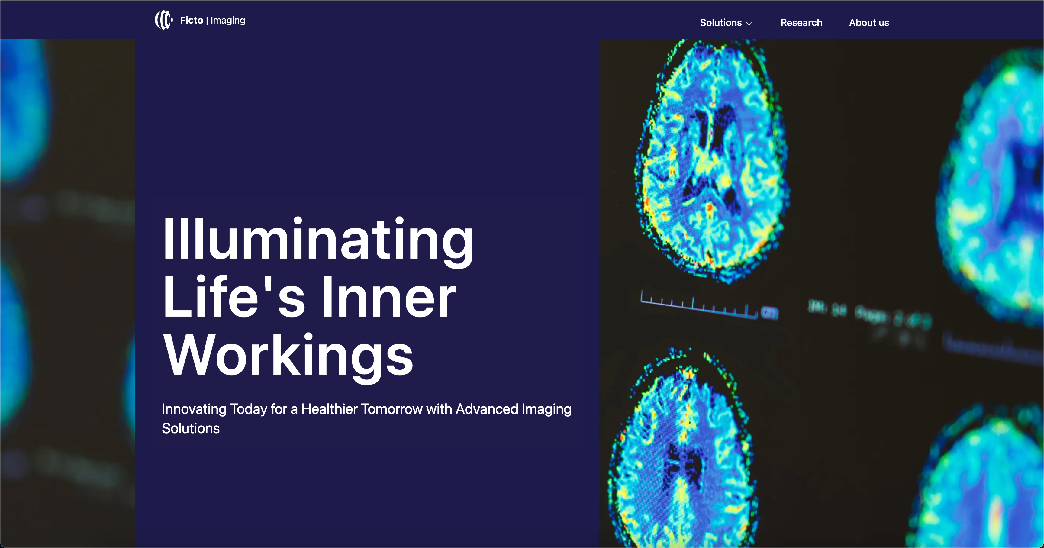 A screenshot of Kontent.ai sample app - Ficto Imaging