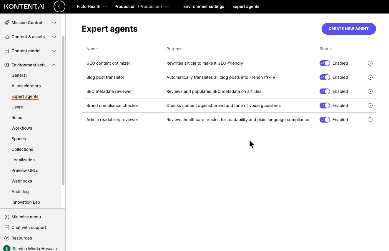 Checking an expert agent's run detail summary, showing details of the work AI has done.