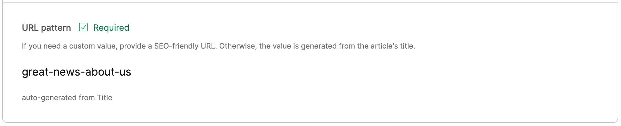 An example of a filled-in URL slug element.