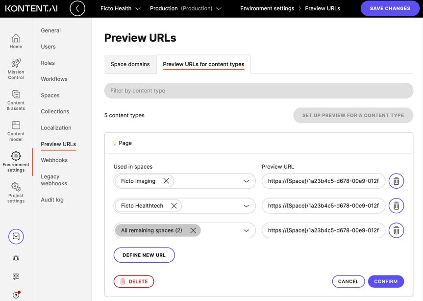 Preview configuration | Kontent.ai Learn