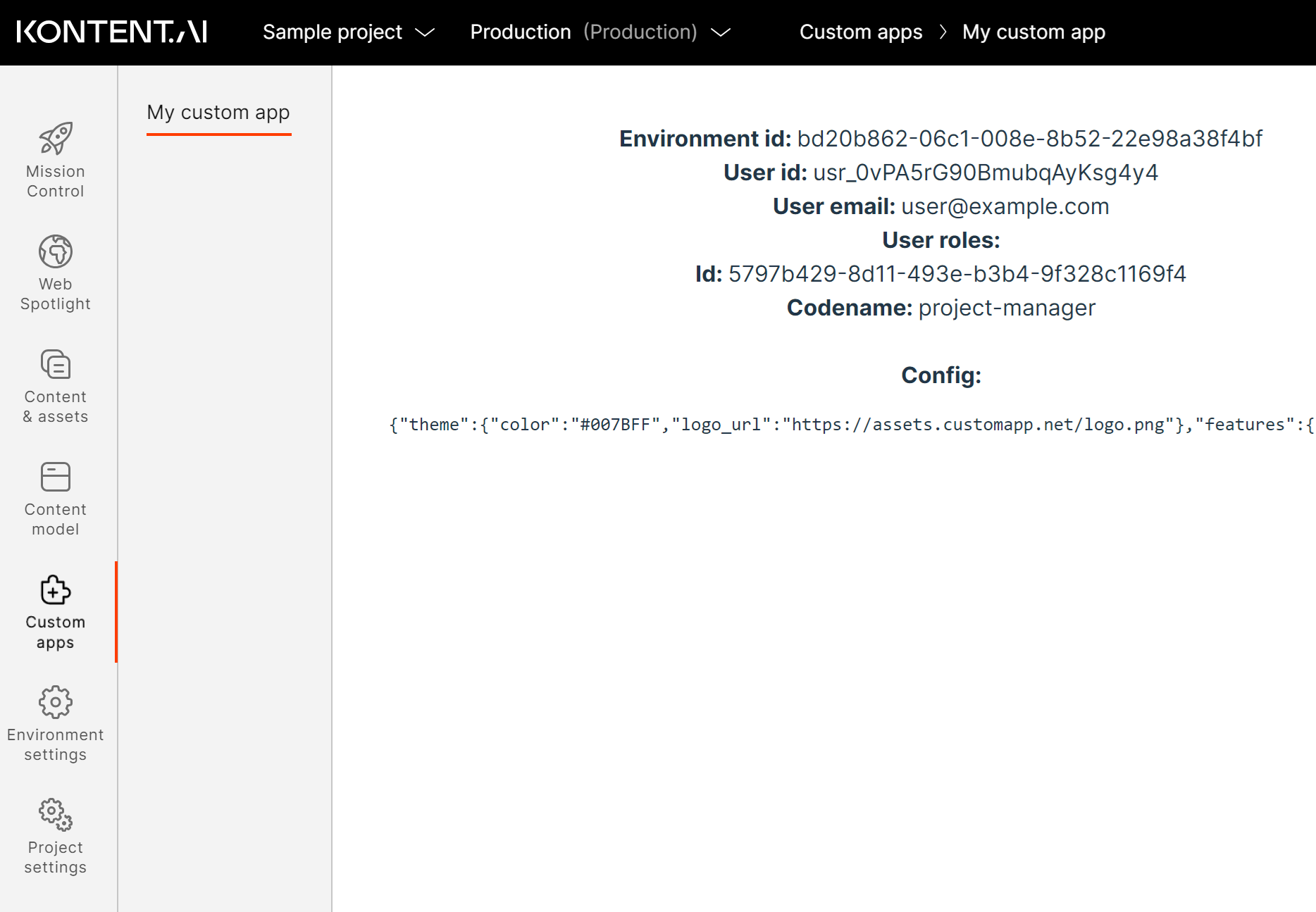 Hello World custom app
