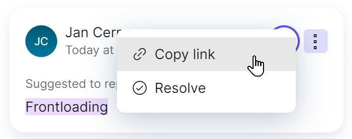 Copy a link to a comment