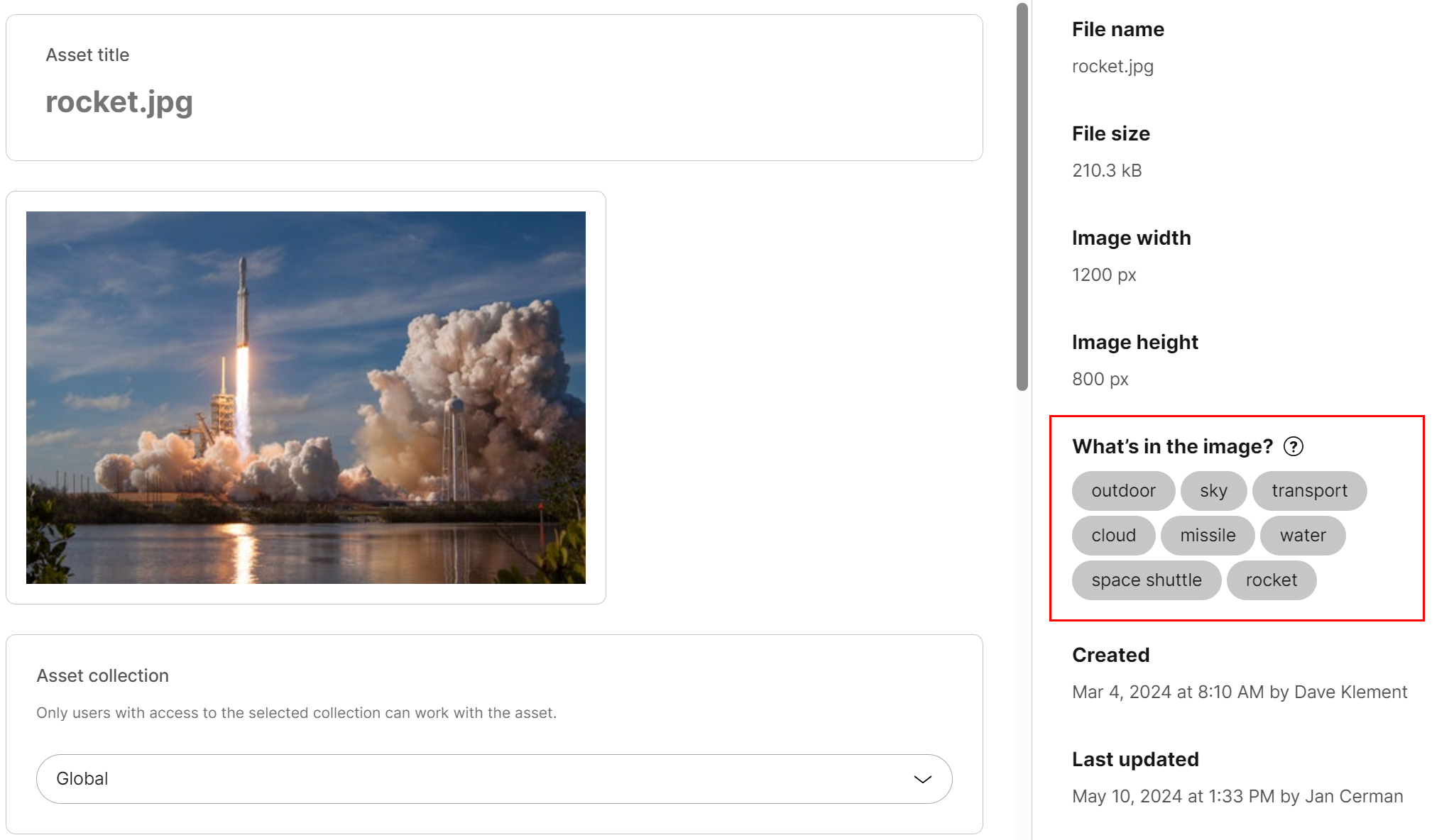 AI image recognition labels an image