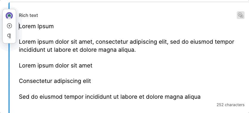 How to use markdown shorthands in rich text editor.