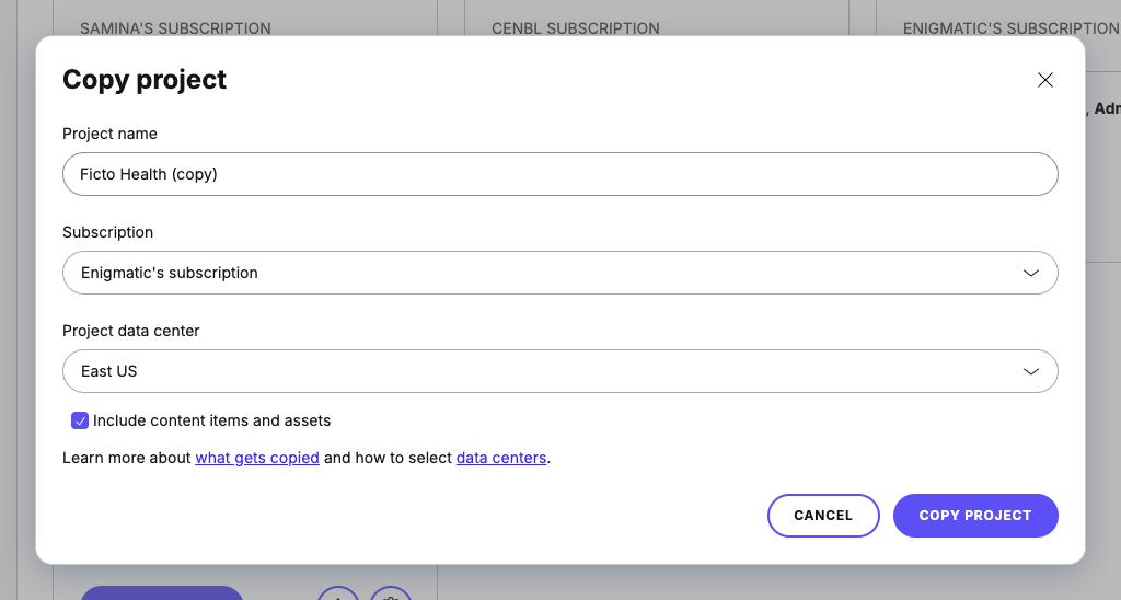 Cloning an entire project