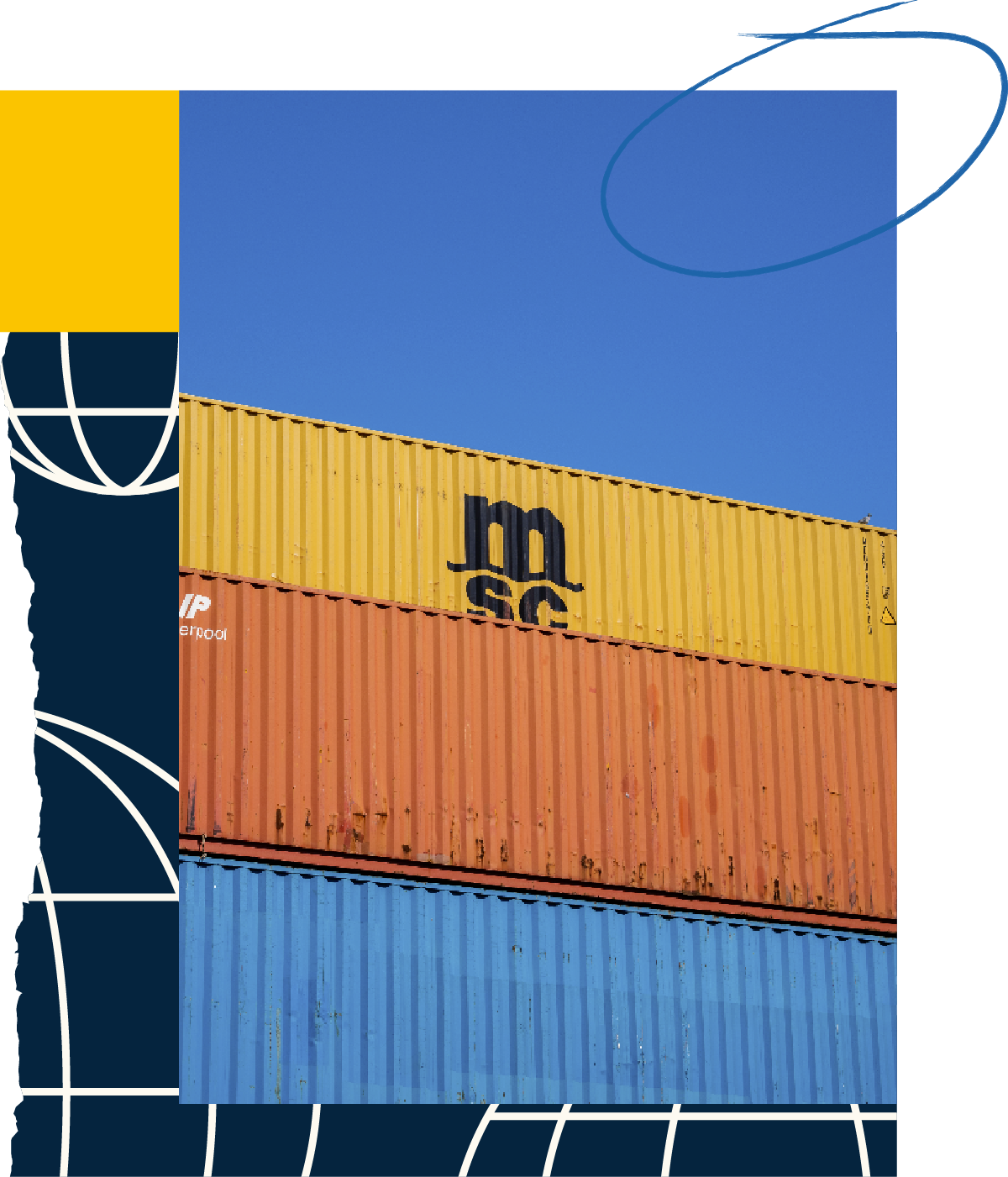 A stack of 3 colorful containers used for moving stuff or relocation across states. A stack of 3 colorful containers used for moving stuff or relocation across states.
