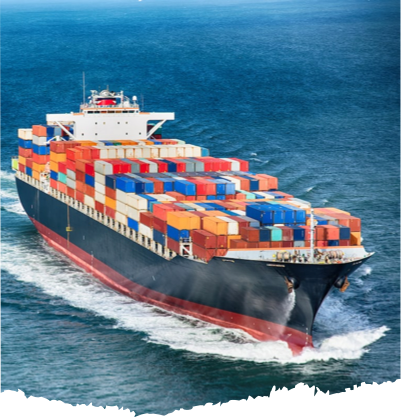 A large cargo ship at sea, with lots of moving containers on it. A large cargo ship at sea, with lots of moving containers on it.