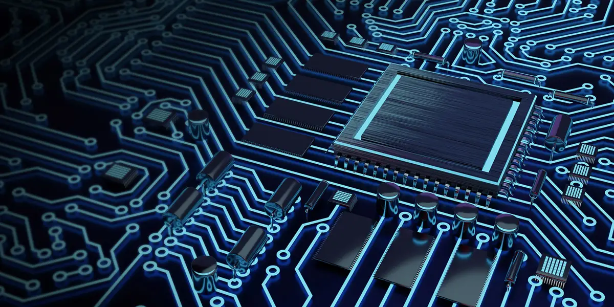 computer circuit board image to showcase Edwards as a top innovator in ultra-high vacuum pumps and in their leadership development efforts to support their rapid business growth