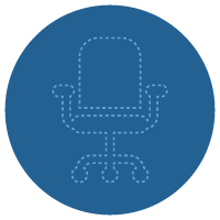 Illustration eines leeren Bürostuhls, der durch die Fluktuation im C-Suite-Team freie Plätze suggeriert