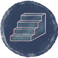 Escalier pour symboliser le bien-être professionnel au travail