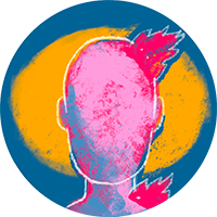 Illustration eines Kopfes mit Flammen, die von oben kommen, um zu zeigen, dass es bei dieser Top-Herausforderung für HR-Profis darum geht, Führungskräfteentwicklung zu nutzen, um Burnout zu reduzieren