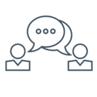 Zwei Personen, die sich unterhalten, symbolisieren die Bedeutung von Persönlichkeitseinblicken für das mittlere Management, die Gespräche ermöglichen.