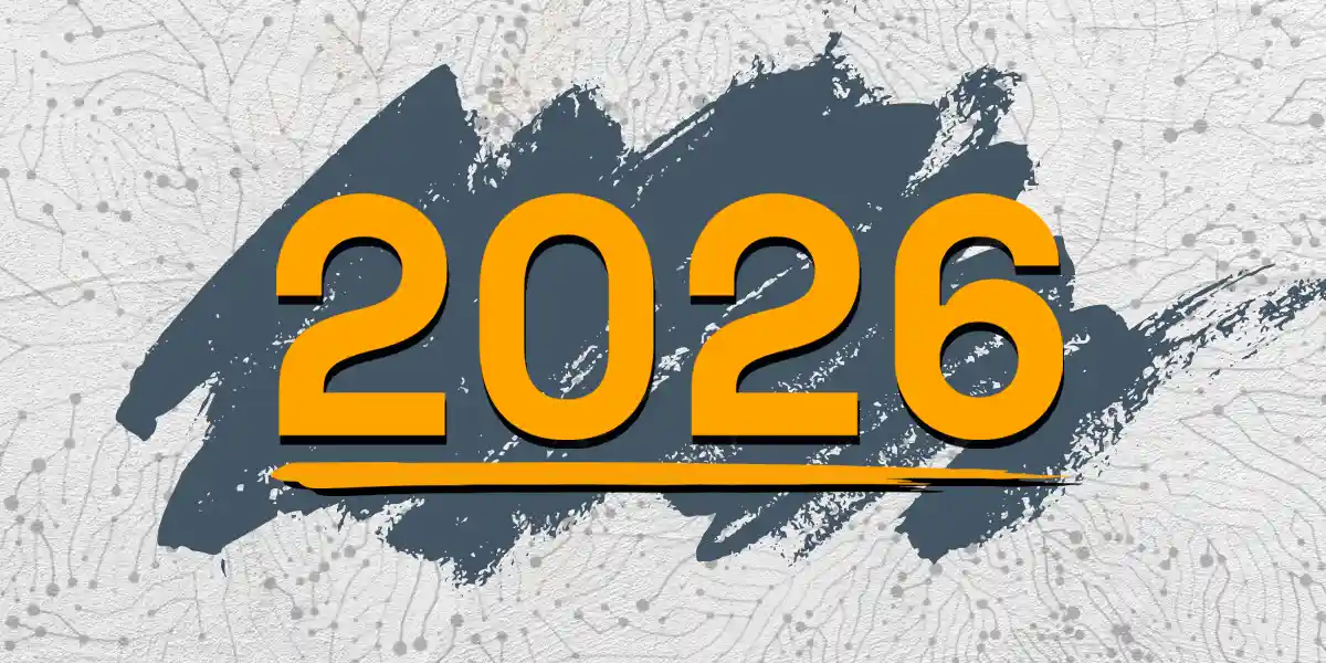 Numéros d’or 2026 avec un fond gris pour faire référence aux principales tendances de leadership de 2026.