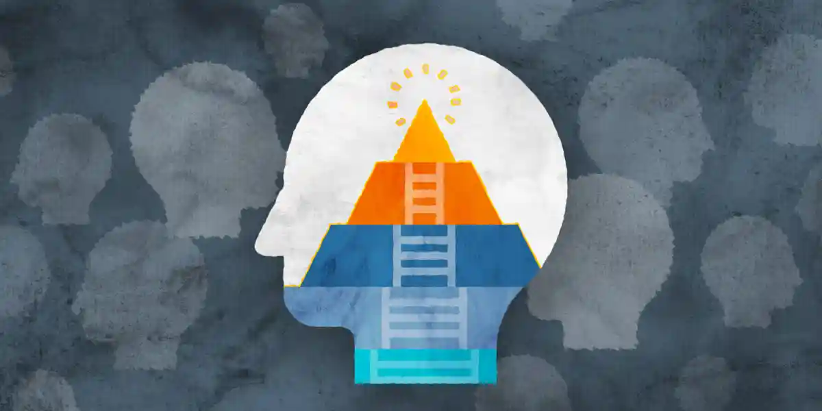 Illustration eines Kopfschattens, darin mehrere Ebenen in einer Pyramidenstruktur, um zu zeigen, dass es in diesem Blog um die Entwicklung von Talenten mit hohem Potenzial geht