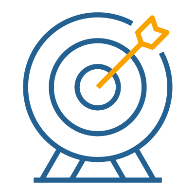 cible avec flèche frappant le centre