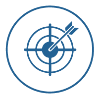 Graphique en ligne de mire avec une flèche au centre pour montrer que cette meilleure pratique pour créer un pipeline de leadership solide est que les comportements de leadership doivent être une hyper-concentration