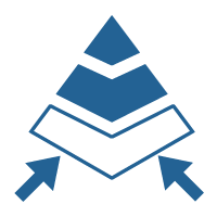 pyramide avec des flèches pointant vers le bas de celle-ci pour montrer que cette meilleure pratique pour construire un solide pipeline de leadership est que la relève doit commencer au bas de l’échelle