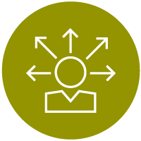 icon of a person with arrows coming out of their head to show that awareness is an important characteristic to consider about emerging leaders in the workplace