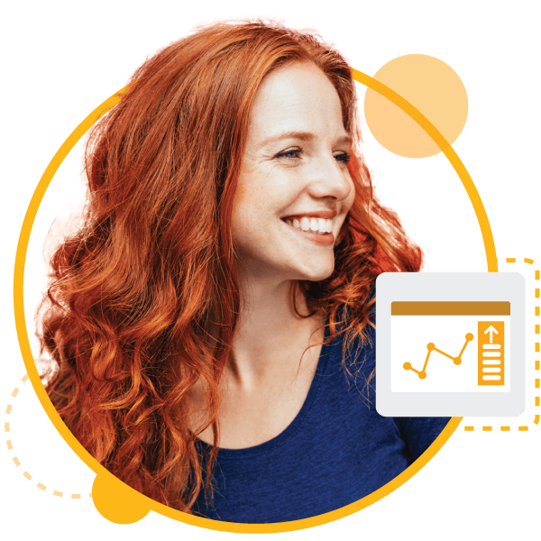 Femme souriante à propos du programme des leaders émergents à côté d’un graphique à barres ?fm=webp&q=65