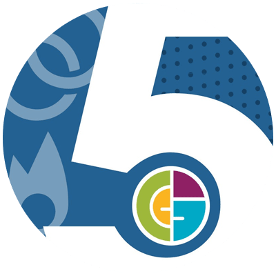 illustration of a big 5 with DDI's global leadership forecast icon in the middle of it to show this blog is about the 5 leadership megatrends for 2021 coming out of our GLF research 