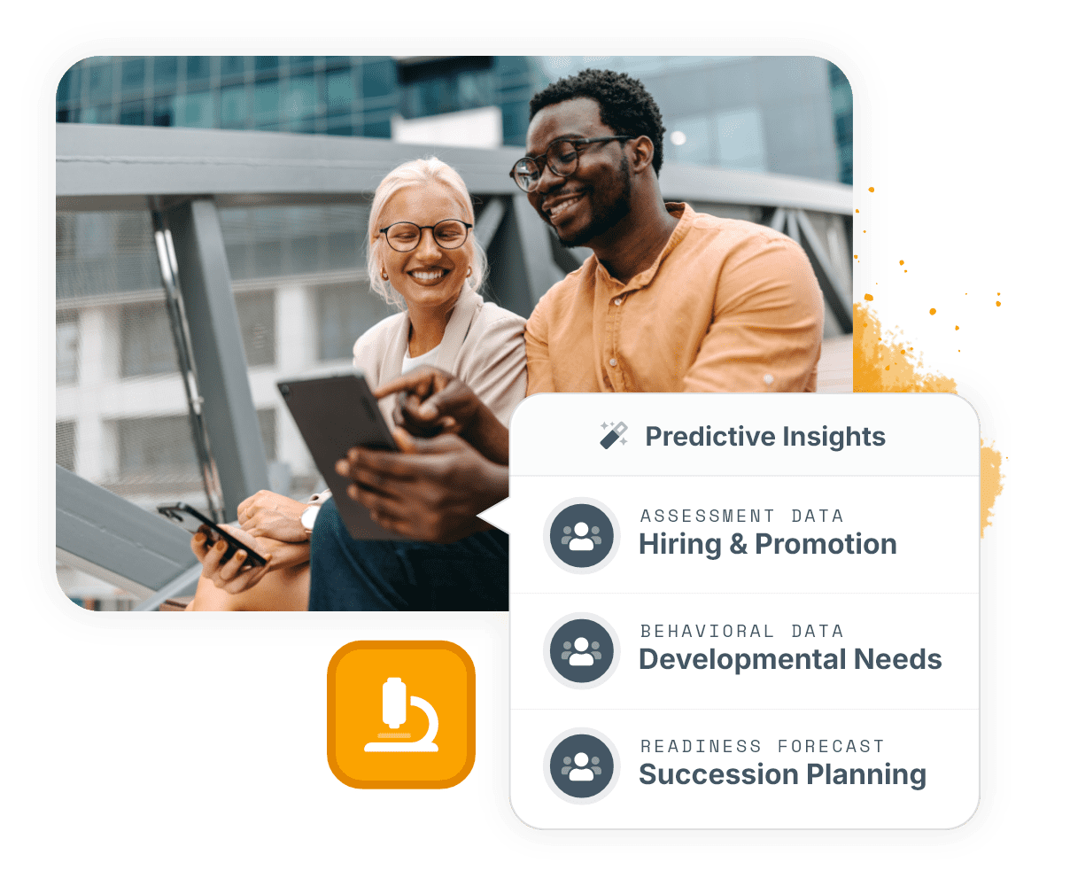 Informations prédictives pour l’évaluation du leadership montrant des données de recrutement, de développement et de planification de la relève.