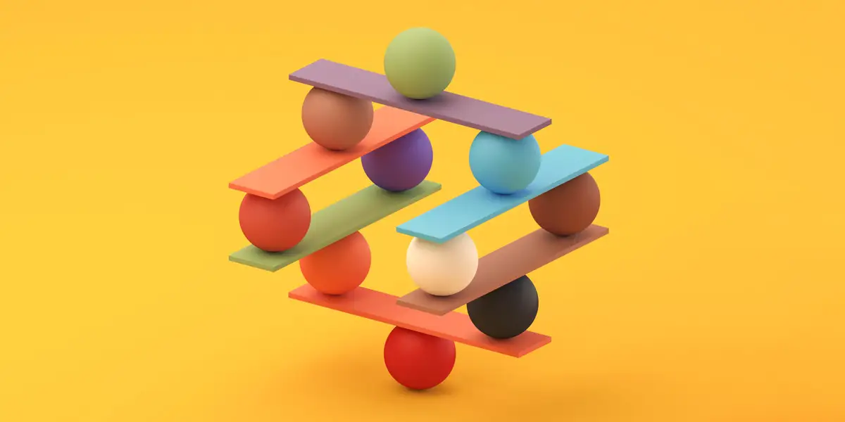 Un ensemble de blocs de construction multicolores, une métaphore pour montrer que les abonnements au développement du leadership de DDI ont tout le contenu dont vous avez besoin pour développer tous les niveaux de leaders dans votre organisation