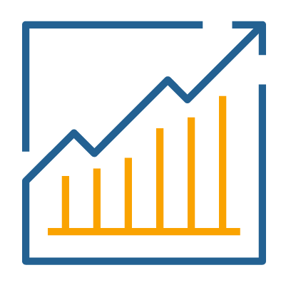 Graphique à barres générique montrant une tendance positive à la hausse