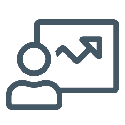 Symbol einer Person, die vor einer Zickzacklinie steht, um zu zeigen, dass der Erhalt von Feedback zu einem höheren Engagement der Führungskräfte führt