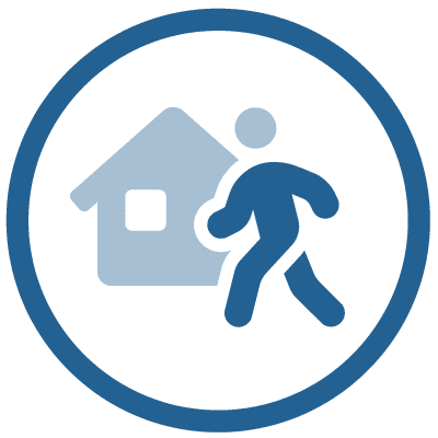 icon of a person with a house in their background to shoe that remote work and biases surrounding it is one of the top 10 hot leadership topics for 2022