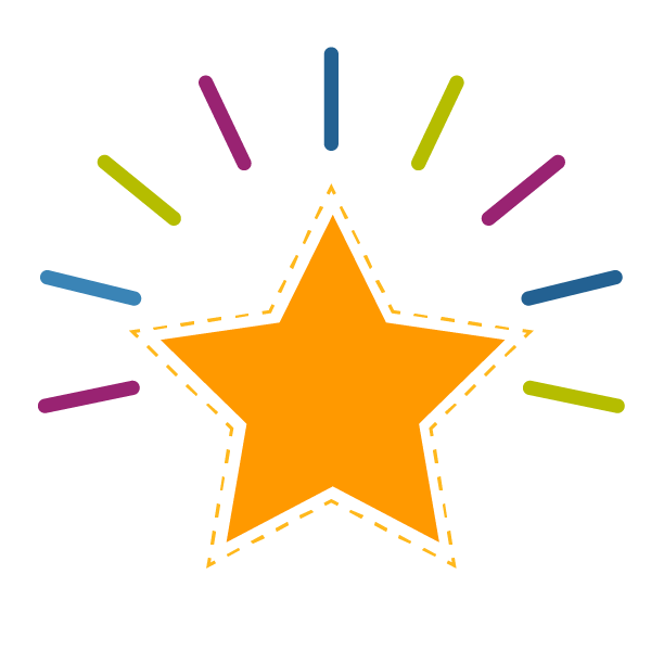 star with beams coming from it for mentor allies in how to be an ally in the workplace