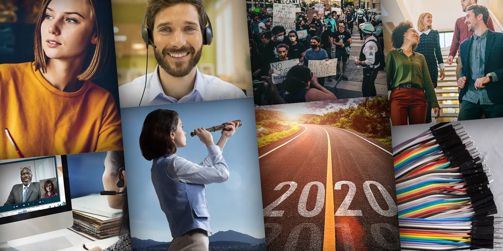 montage of images that represent DDI's most-read leadership articles of 2020
