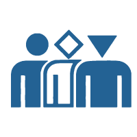 Trois icônes de personnes, chacune avec une forme différente pour une tête pour montrer que cette meilleure pratique pour construire un solide pipeline de leadership est que la diversité est un élément important d’une stratégie de pipeline de leadership bien planifiée