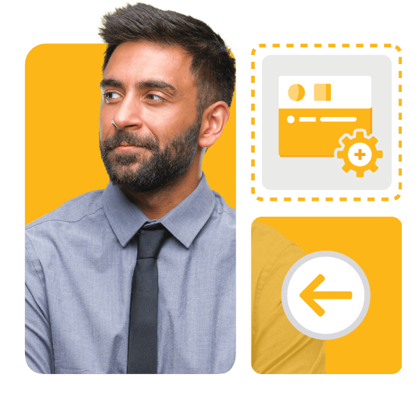 Mann, der über Vielfalt, Gleichberechtigung und Inklusion lächelt, mit Abonnement- und Pfeilsymbolen neben sich?fm=webp&q=65