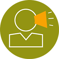 Ein Symbol eines Geschäftsmanns mit einem Megaphon aus seinem Gesicht, um zu zeigen, dass der Grund, warum Führungskräfte scheitern, darin besteht, dass sie nicht in der Lage sind, Stakeholder in einem größeren Netzwerk zu beeinflussen