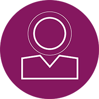 Ein Symbol eines Geschäftsmannes mit einem weiteren größeren Kreis um seinen Kopf, um zu zeigen, dass der Grund, warum Führungskräfte scheitern, darin besteht, dass sie übermütig sind, ohne genügend Selbstbeobachtung