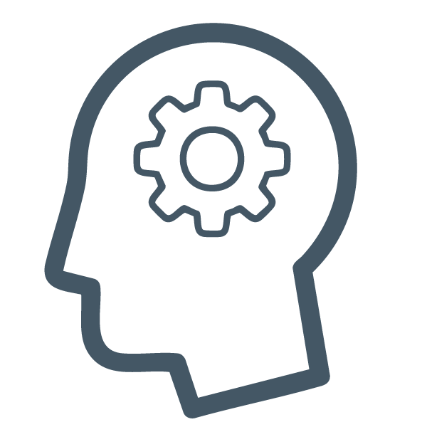 icon of a head with a gear inside shows that the next learning agility best practice is leading with innovation