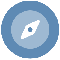 Icône de boussole pour montrer que l’une des façons dont les leaders peuvent prévenir la démission silencieuse est de connecter l’objectif de l’entreprise et de l’équipe