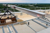 New campus top view of building.