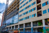 Glass being added from the bottom up